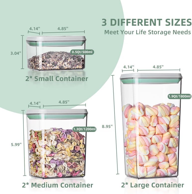 Airtight Pop-Lid Container Set, 6 Pieces
