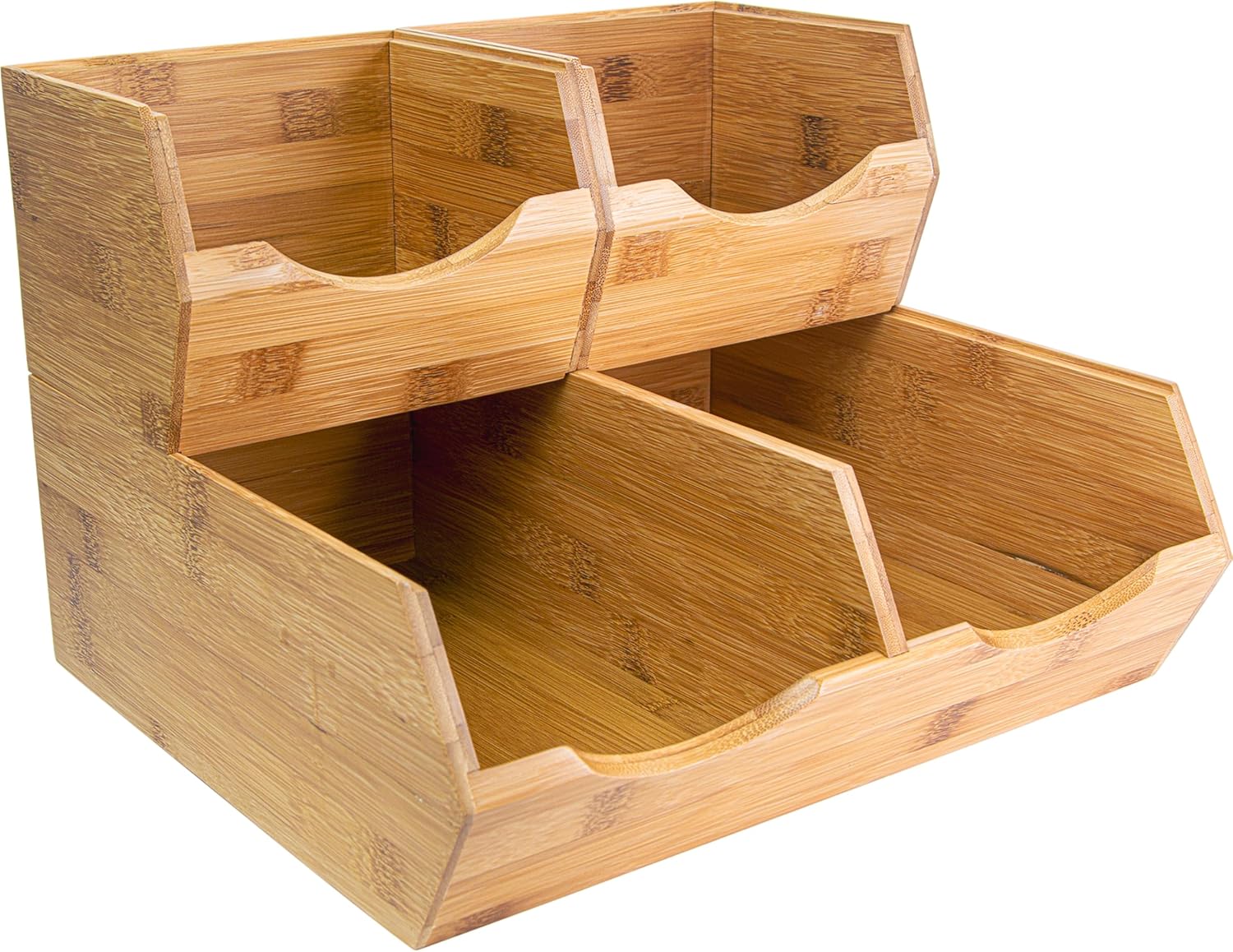 Bamboo Potato and Onion Storage Bins, Stackable