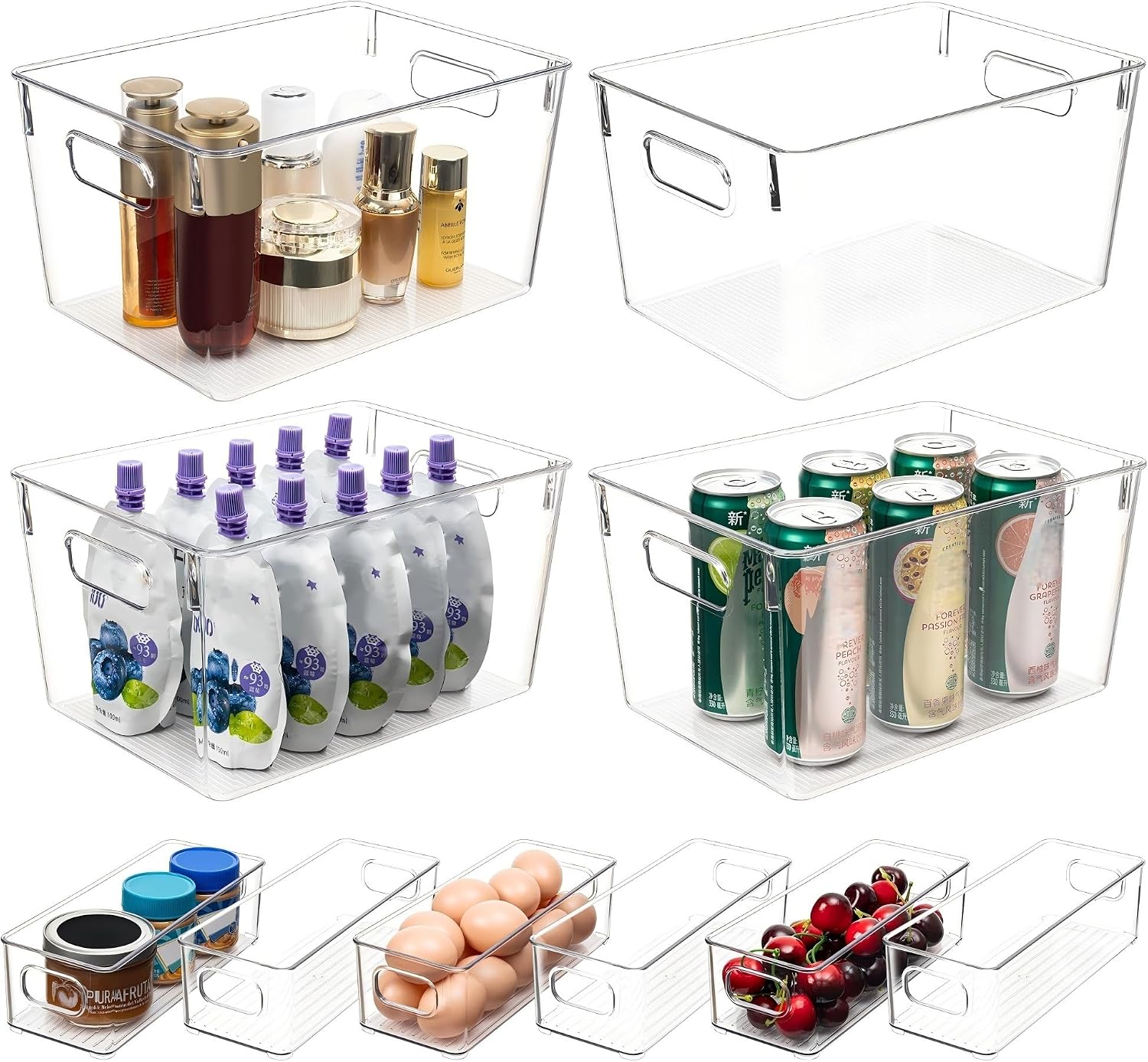 Clear Stacking Storage Bins, 10 Pack