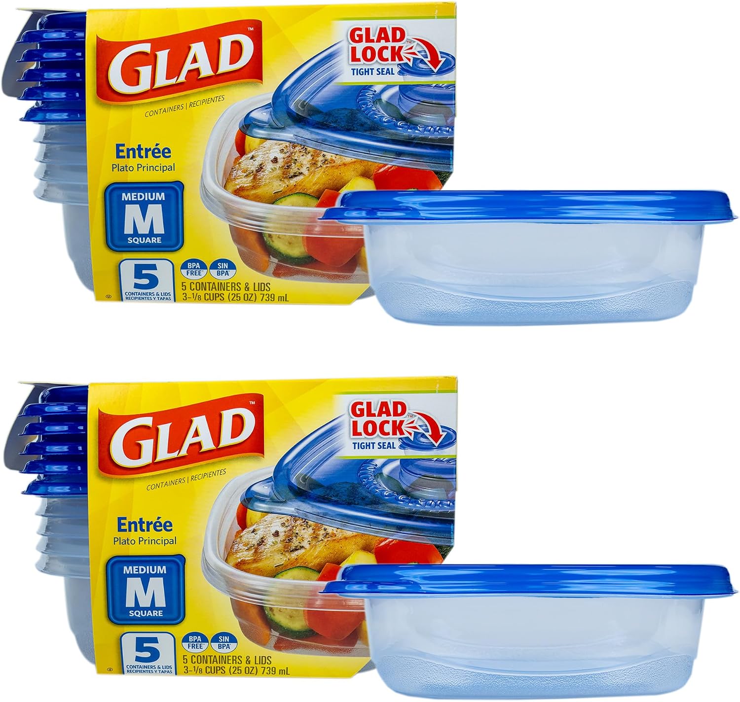 Deep-Dish Containers, 64 oz, 3 Count