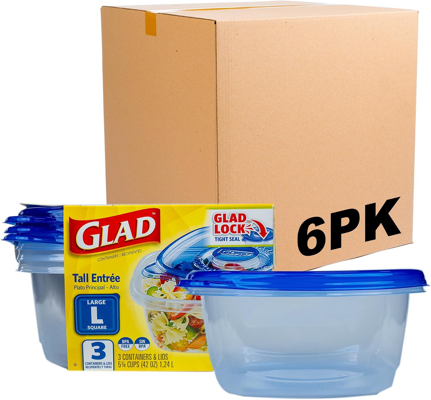 Deep-Dish Containers, 64 oz, 3 Count