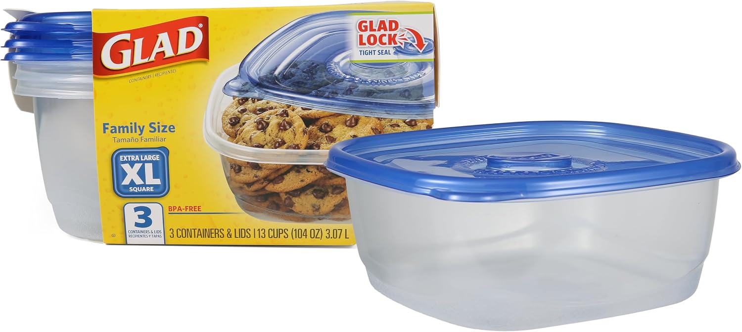 Deep-Dish Containers, 64 oz, 3 Count