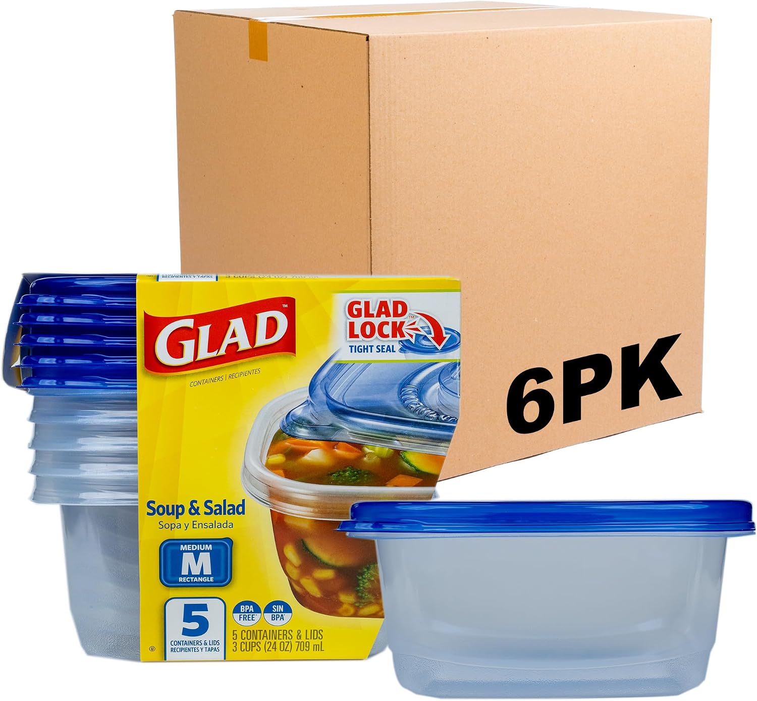 Deep-Dish Containers, 64 oz, 3 Count