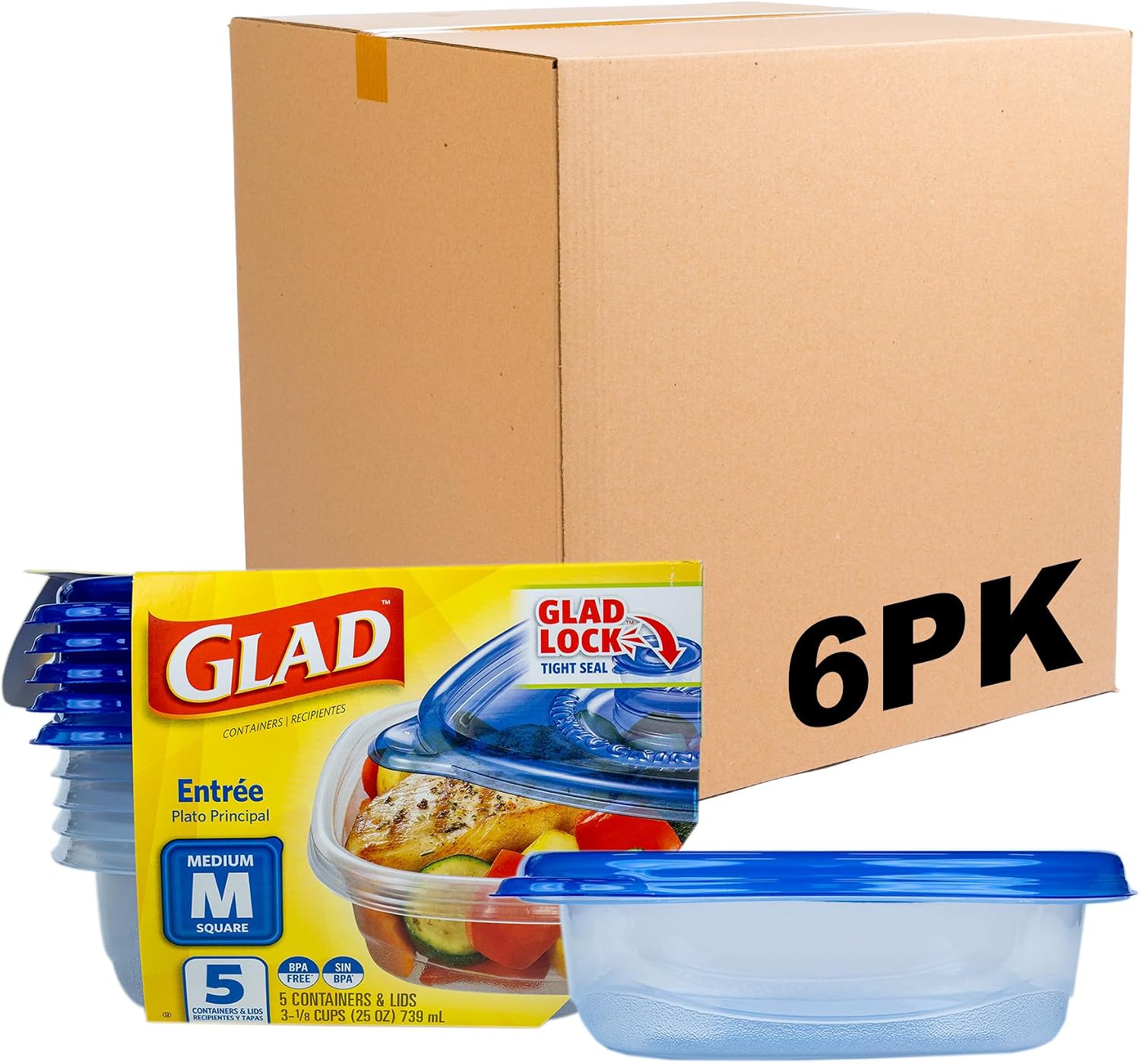 Deep-Dish Containers, 64 oz, 3 Count