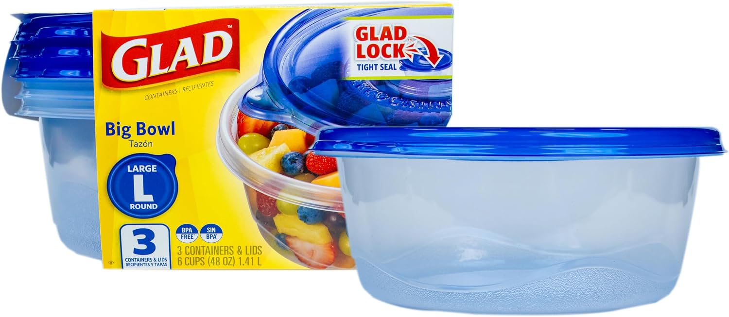 Deep-Dish Containers, 64 oz, 3 Count