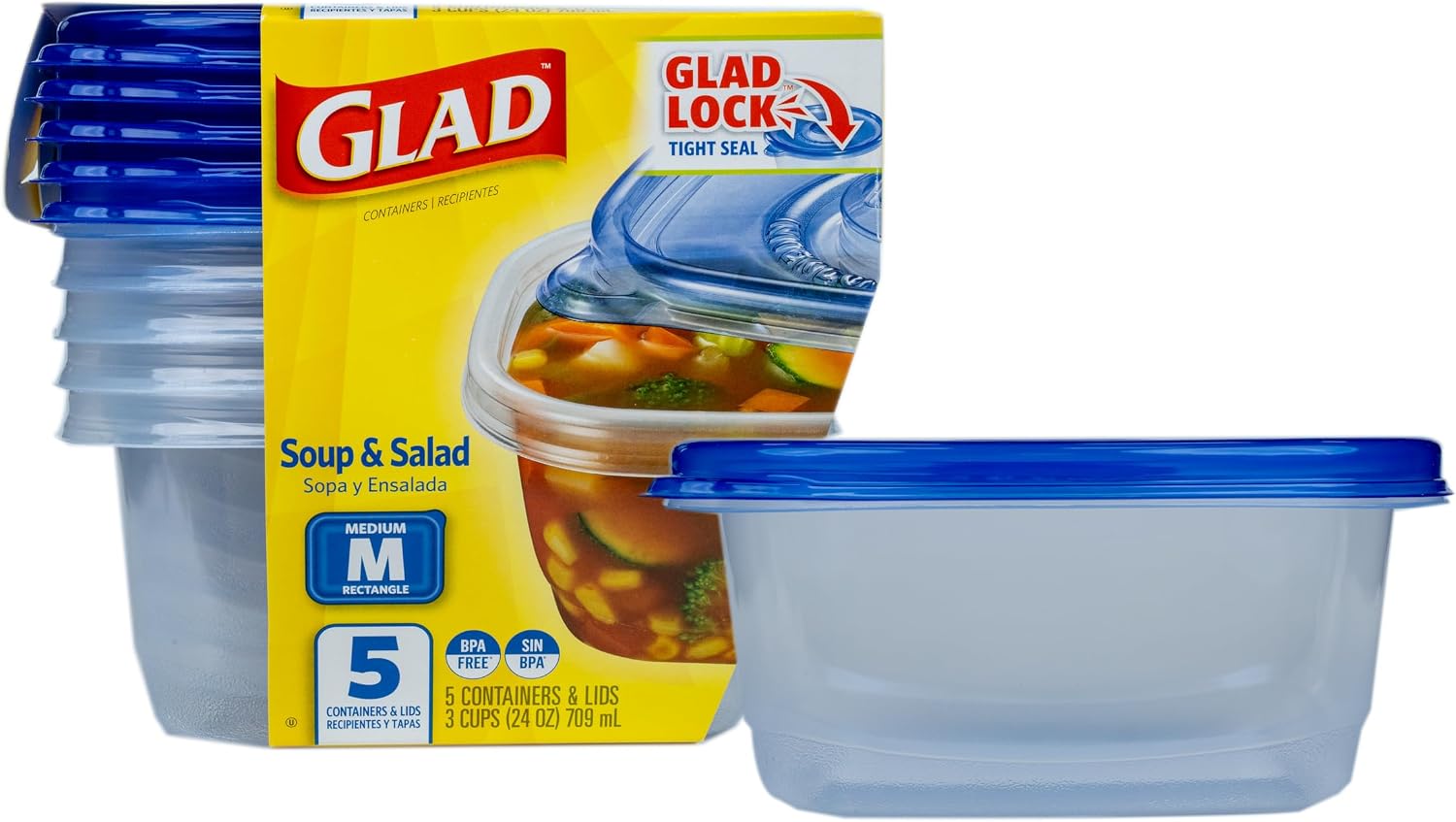 Deep-Dish Containers, 64 oz, 3 Count