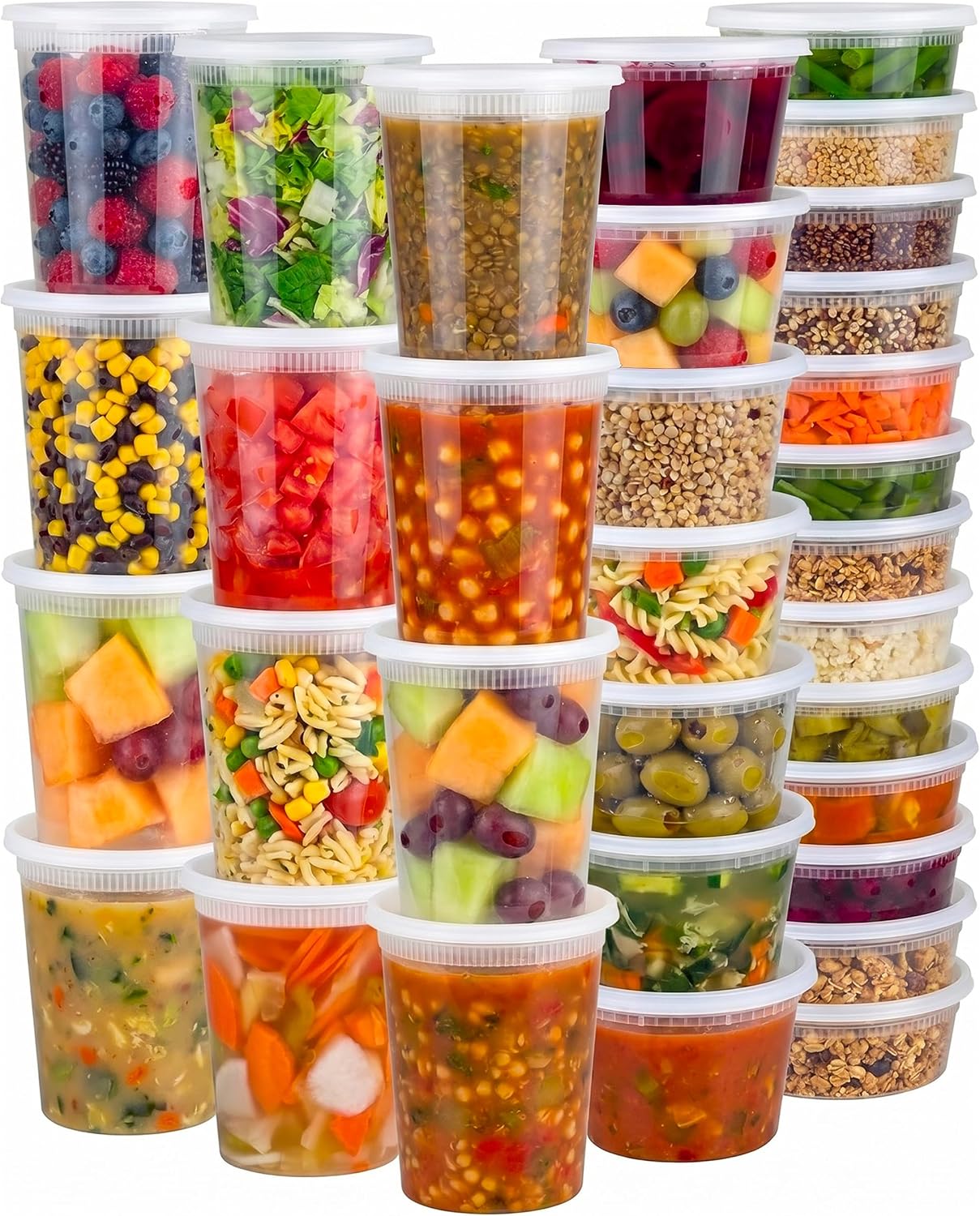 Deli Containers with Lids, 16 oz and 32 oz, 48 Sets