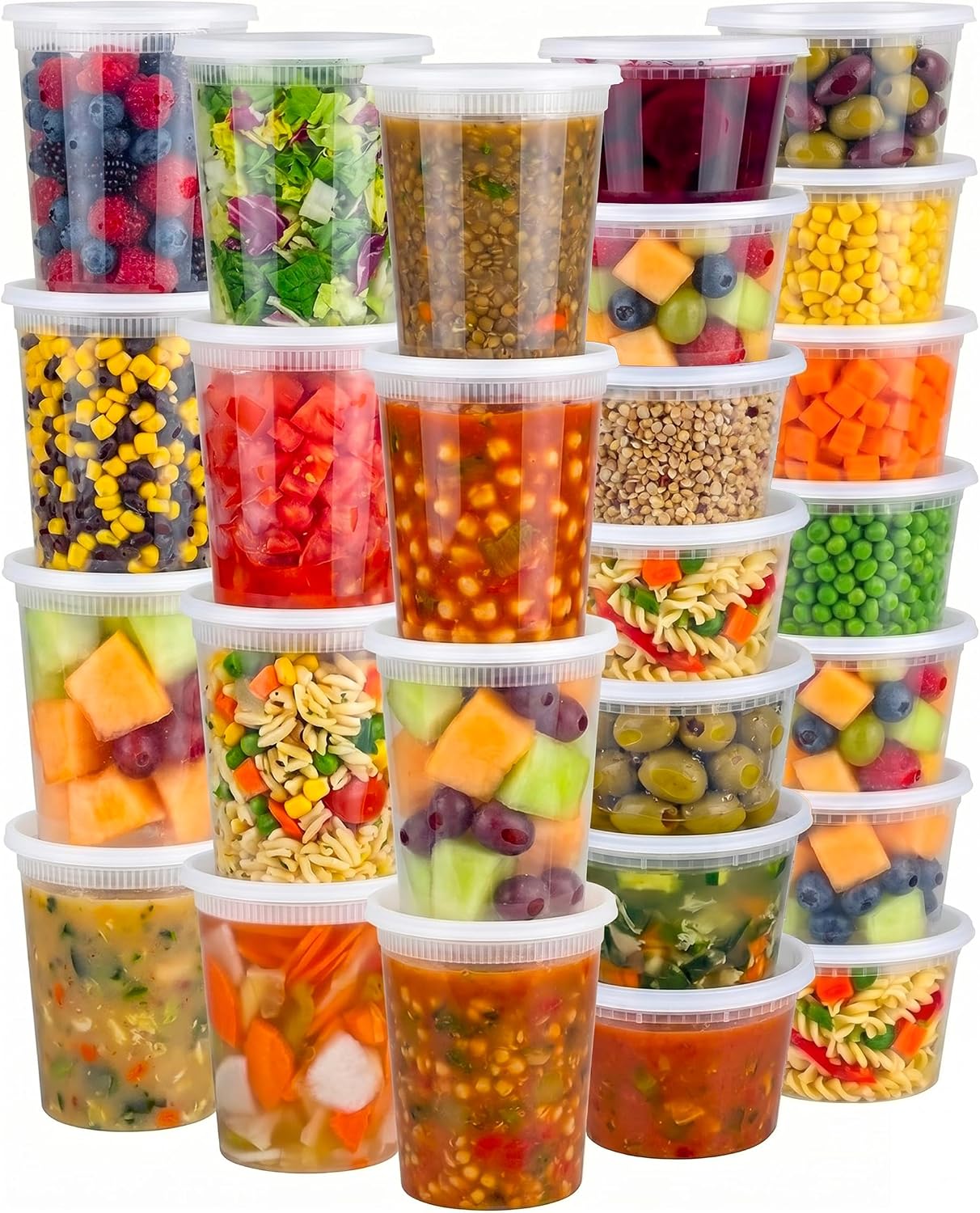 Deli Containers with Lids, 16 oz and 32 oz, 48 Sets