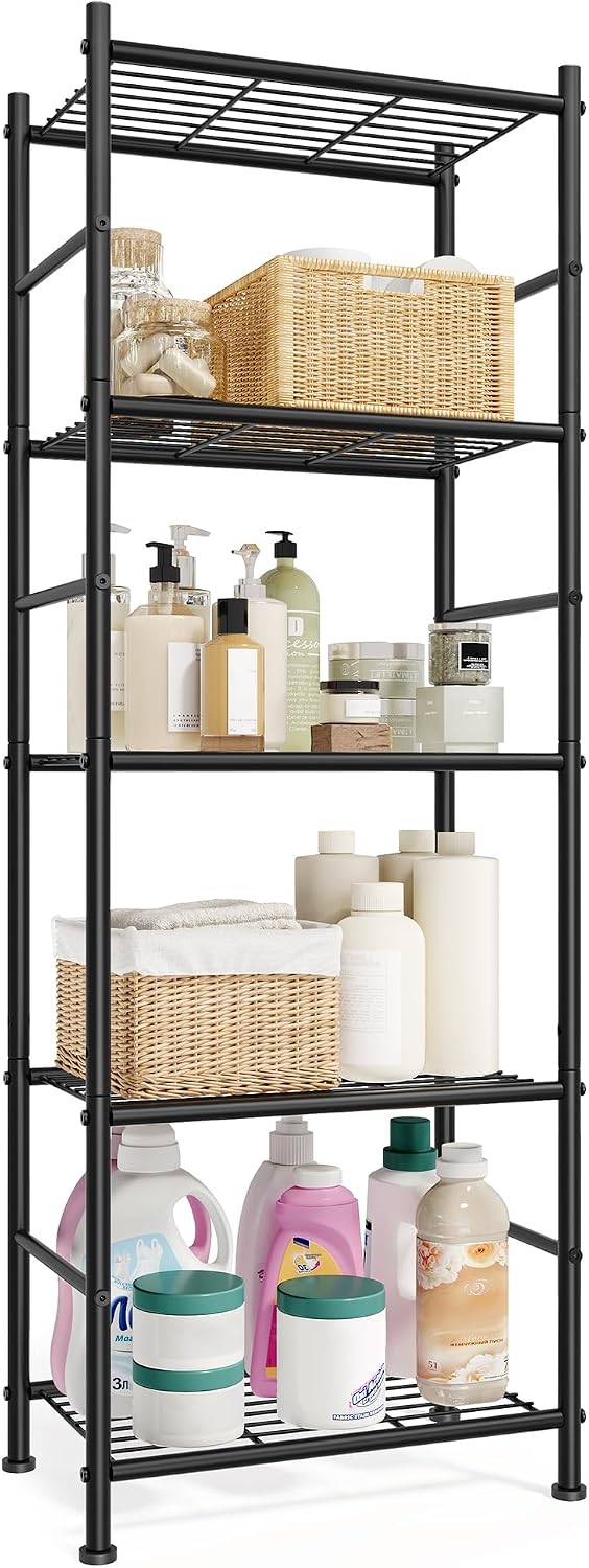 Five-Tier Steel Shelving Unit, 56.7 inch