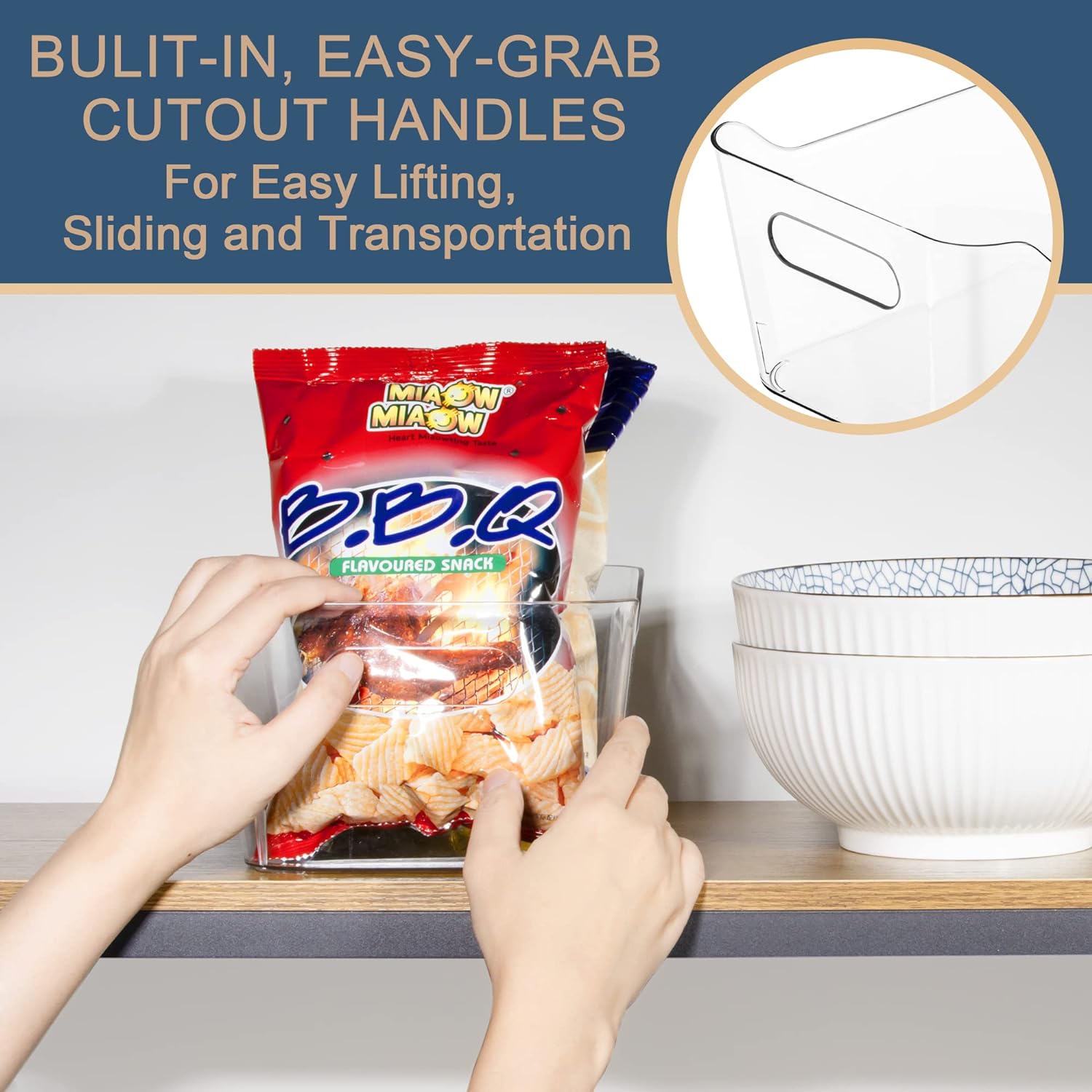 Multi-Use Clear Organiser Bins, 12 Pack