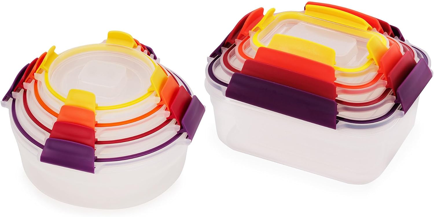 Nesting Container Set with Locking Lids