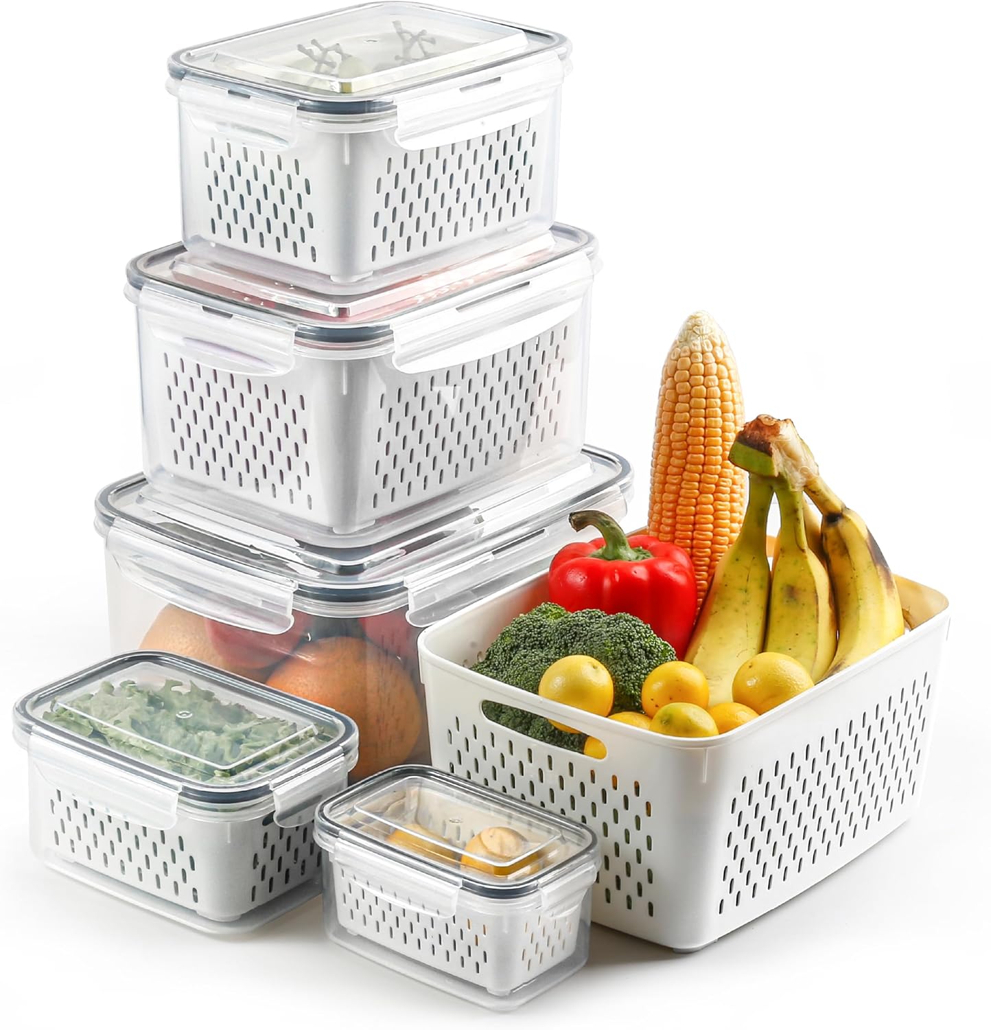 Produce Containers with Colander, 5 Piece
