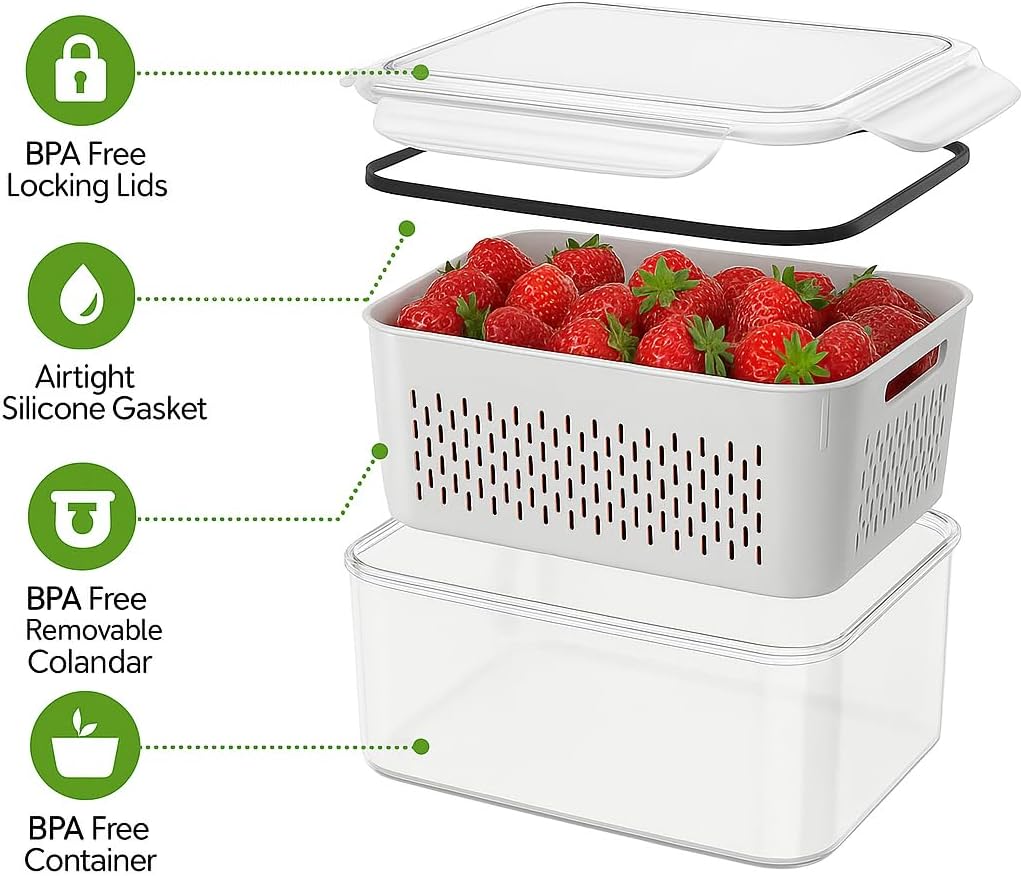Produce Containers with Colander, 5 Piece