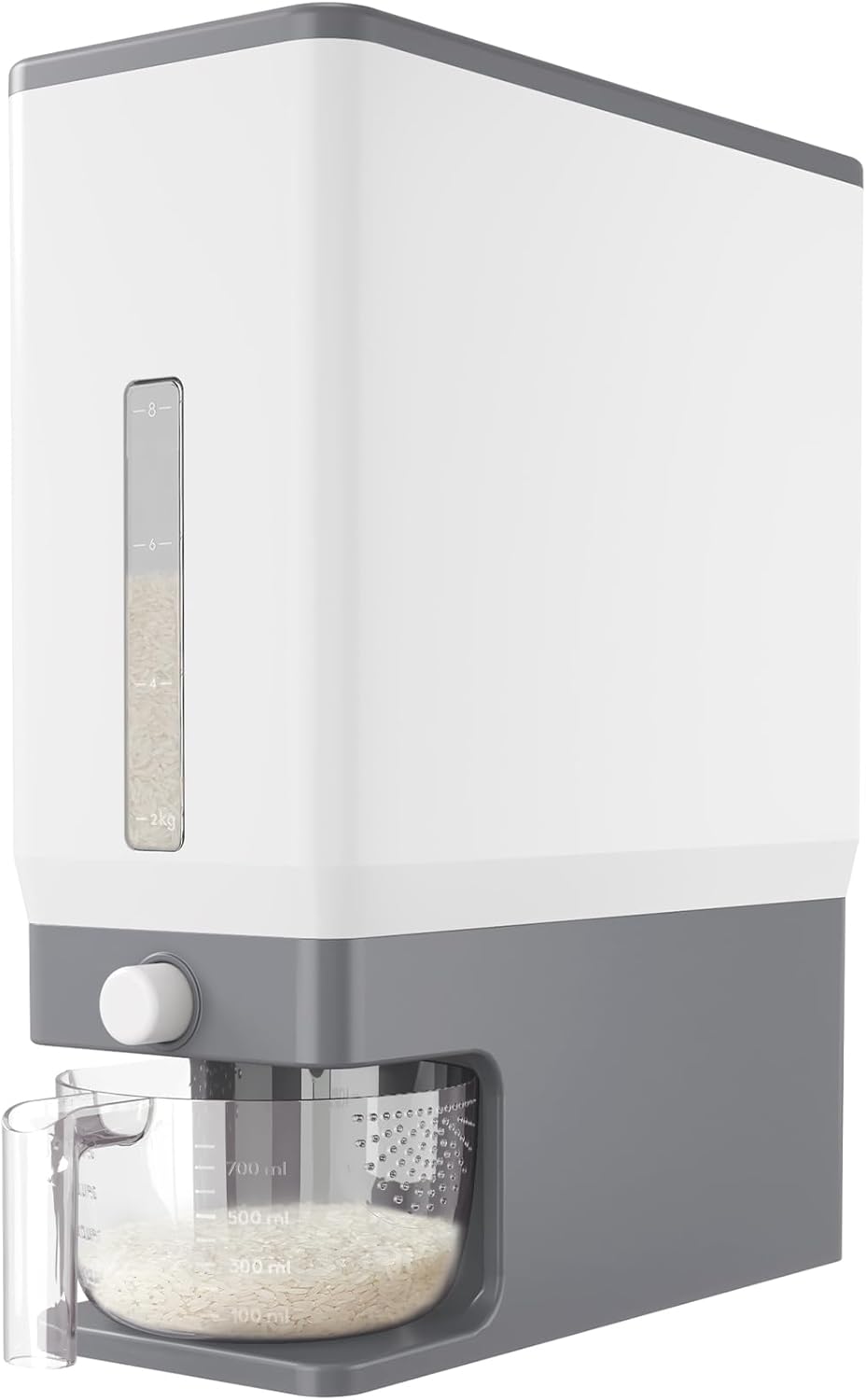 Rice Dispenser, 25 lb, with Measuring Cup