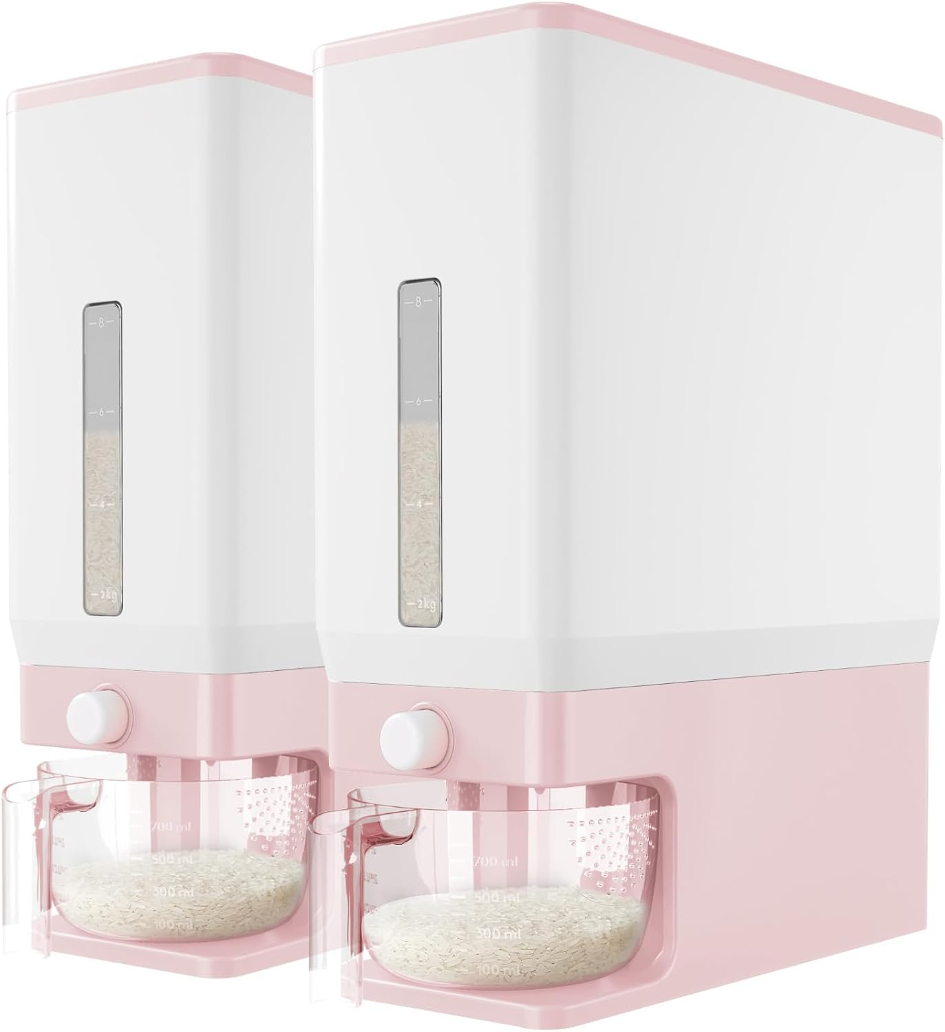 Rice Dispenser, 25 lb, with Measuring Cup