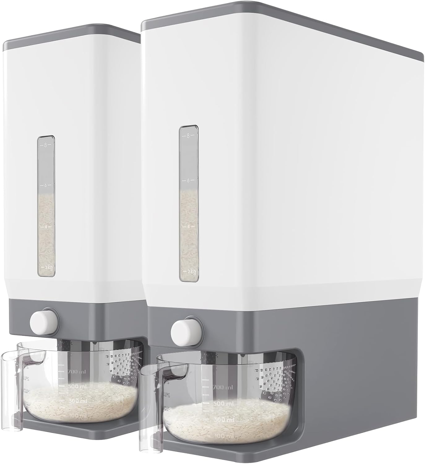 Rice Dispenser, 25 lb, with Measuring Cup