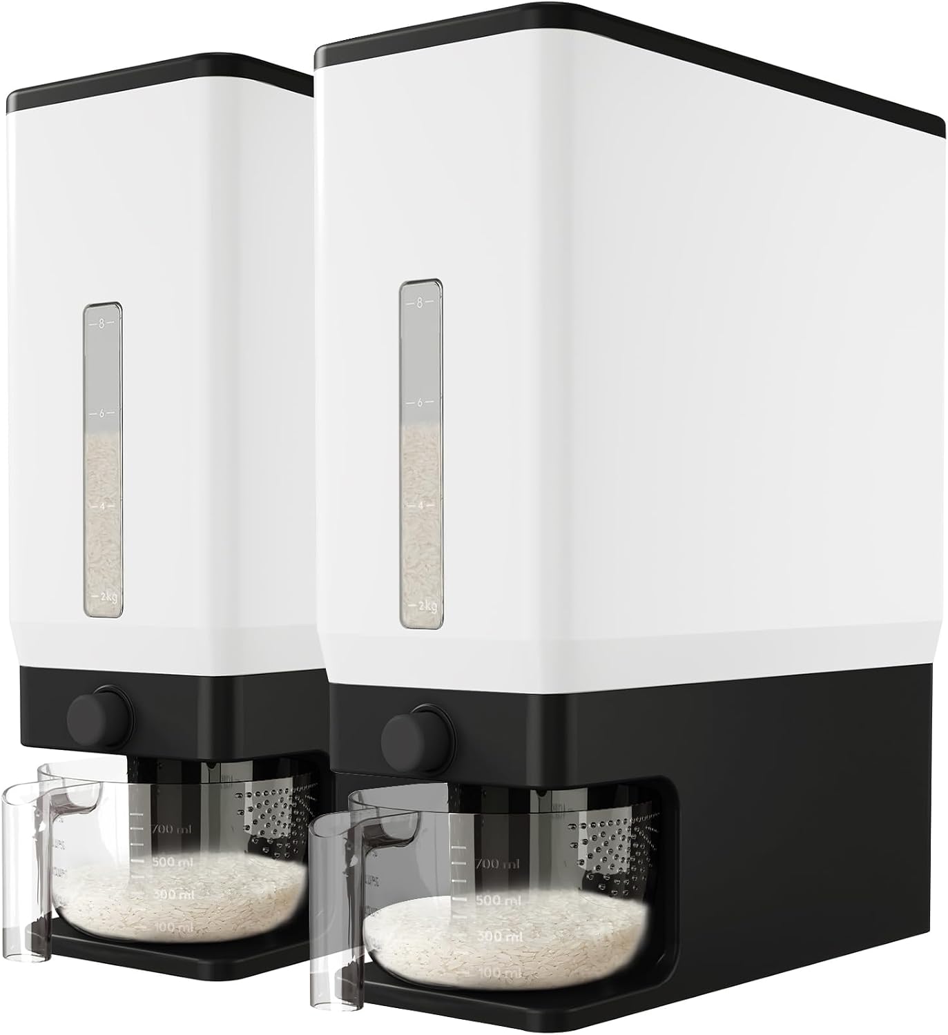 Rice Dispenser, 25 lb, with Measuring Cup