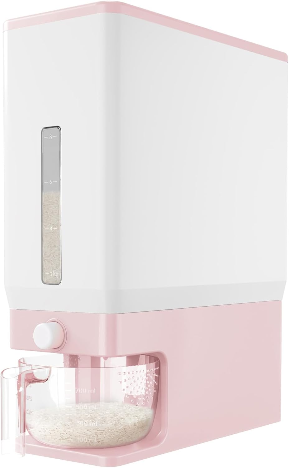 Rice Dispenser, 25 lb, with Measuring Cup