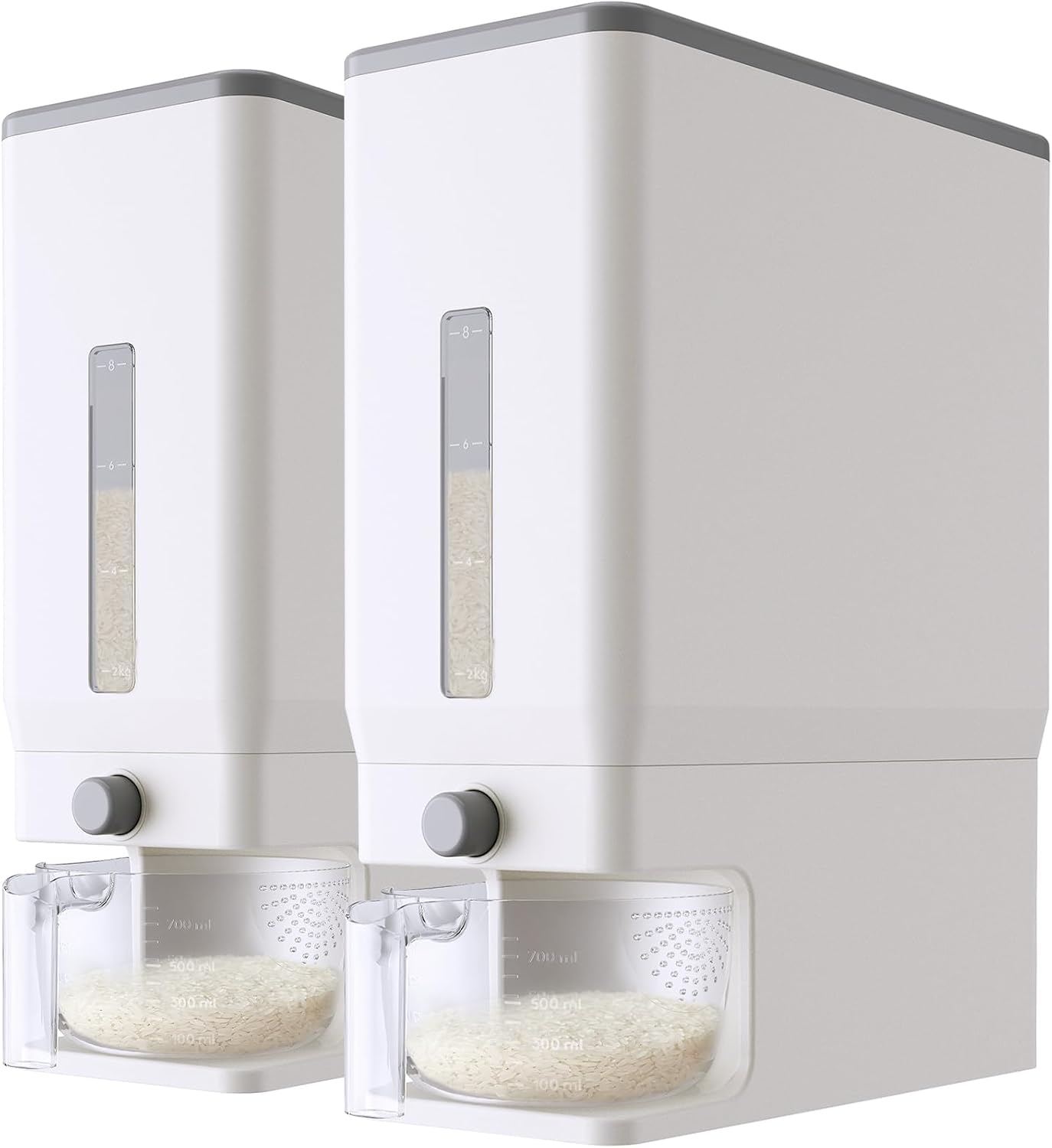 Rice Dispenser, 25 lb, with Measuring Cup