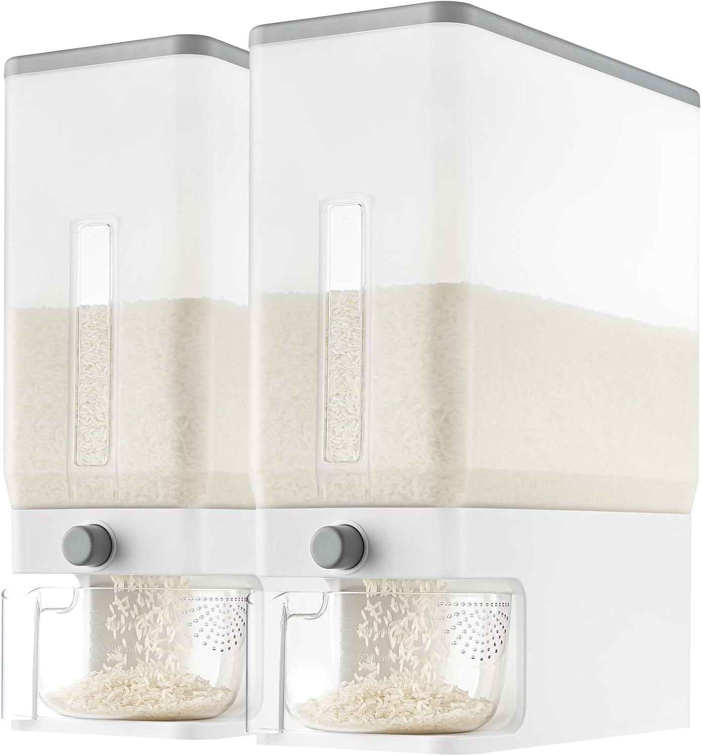 Rice Dispenser, 25 lb, with Measuring Cup