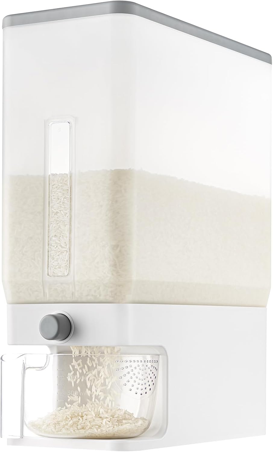 Rice Dispenser, 25 lb, with Measuring Cup