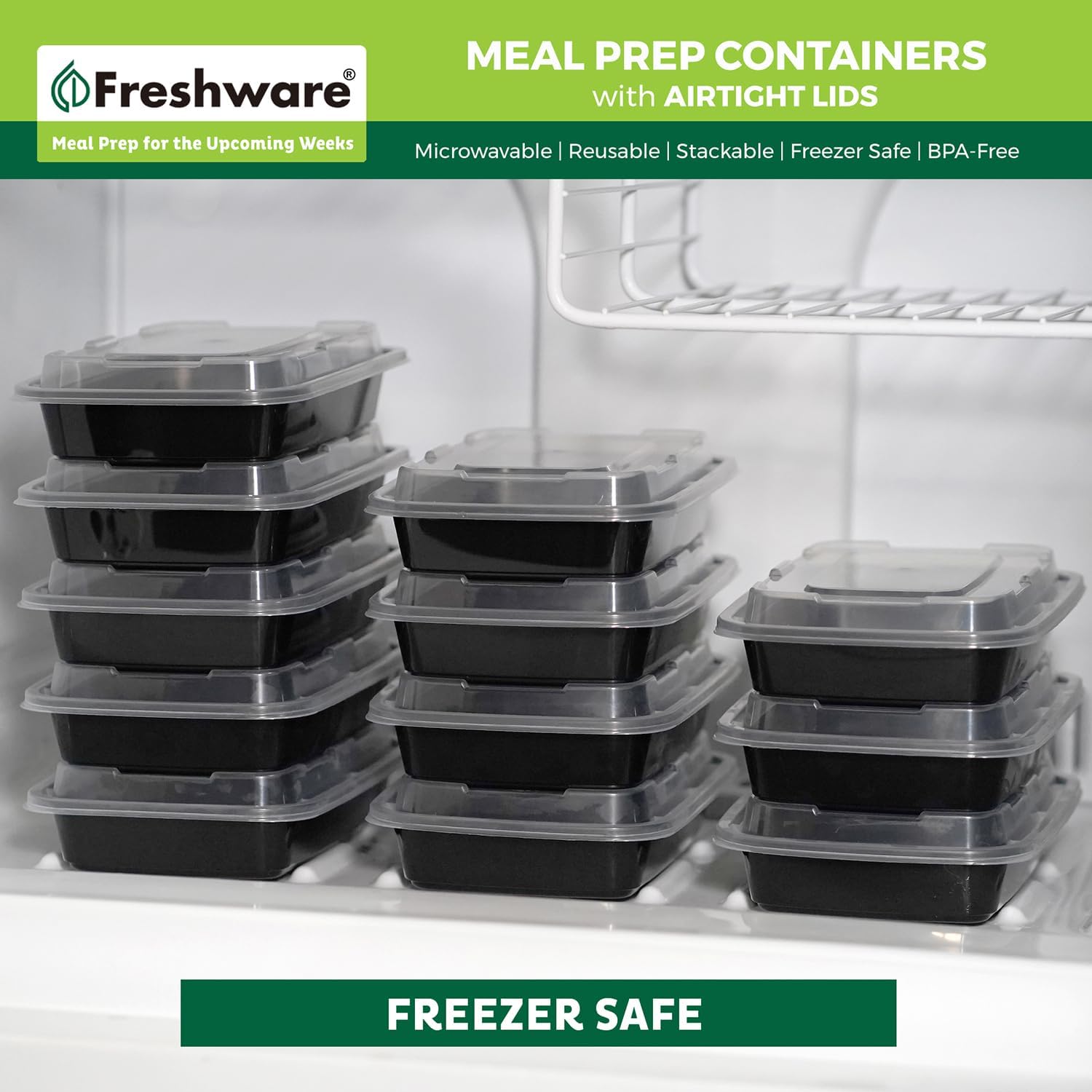 Single-Compartment Meal Prep Containers, 50 Pack