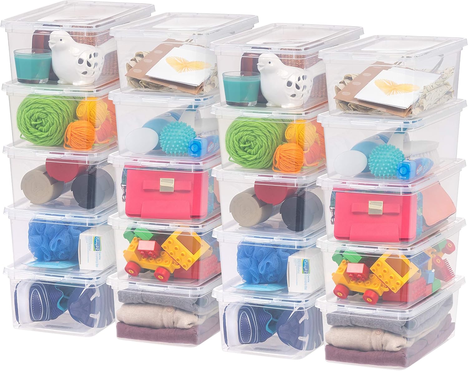 Storage Bins with Lids, 6 Qt, 20 Pack