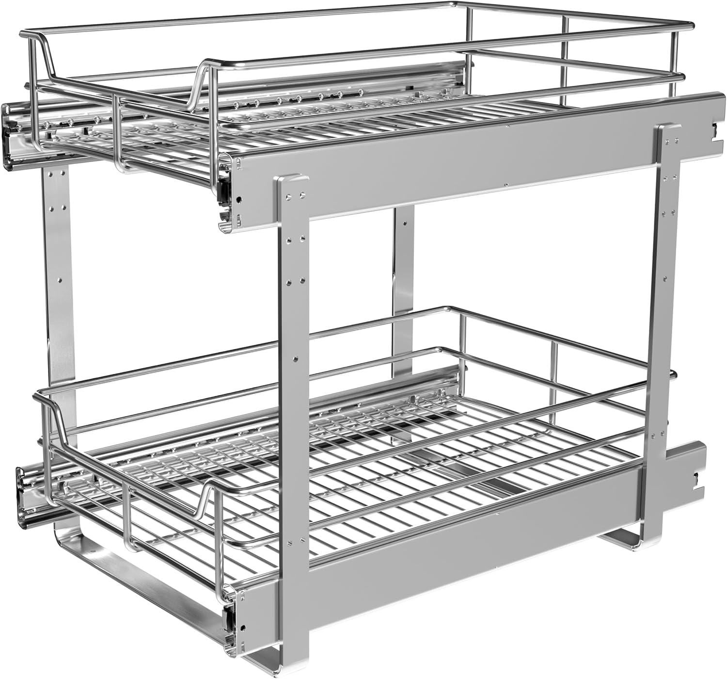 Two-Tier Pull-Out Cabinet Shelves, 14 x 22 inch