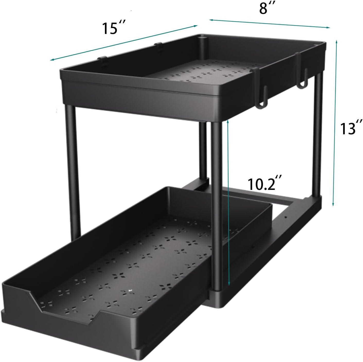 Two-Tier Sliding Under-Sink Organiser, 2 Pack